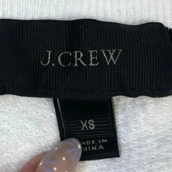 J.CREW White Crewneck Sweatshirt Size XS Preppy Coastal Classic Summer - Picture 5 of 14